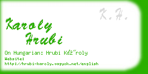 karoly hrubi business card